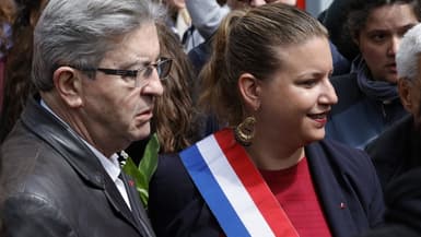  Jean-Luc Mélenchon et Mathilde Panot lors de la manifestation le 1er mai 2023 (photo d'archives)