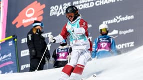 Perrine Laffont lors des Mondiaux de ski freestyle en Suisse, le 18 mars 2025