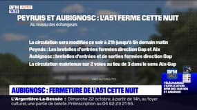 Aubignosc: fermeture de l'A51 cette nuit