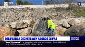 Mougins: des filets à déchets installés aux abords de l'A8