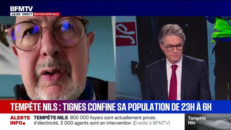 Tempête Nils: le maire de Tignes réagit après l'annonce du confinement de ses habitants de 23h à 6h