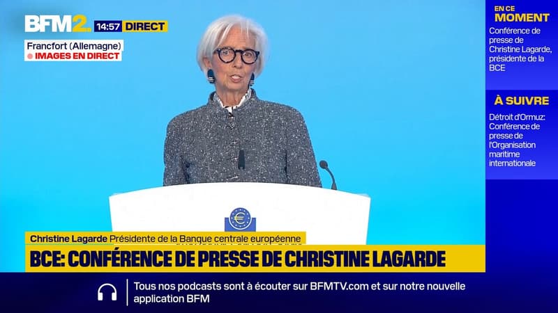 "C'était une décision unanime de ne pas modifier les taux du tout", déclare Christine Lagarde