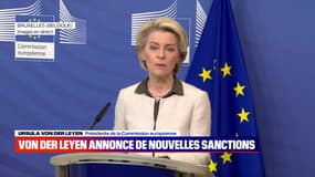 Ursula Von Der Leyen s'exprime dimanche 27 février 2022 pour annoncer de nouvelles sanctions contre la Russie