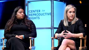Samantha Casiano et Amanda Zurawski, au centre du documentaire "Zurawski v. Texas", à New York le 22 octobre 2024
