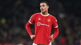 Le jeune attaquant de Manchester United Mason Greenwood contre Aston Villa à Old Trafford, le 10 jnvier 2022 
