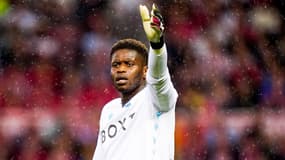 Brice Samba avec Nottingham Forest en Championship, mai 2022