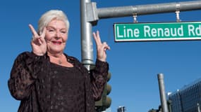 Line Renaud inaugurant sa rue à Las Vegas, le 28 septembre 2017.