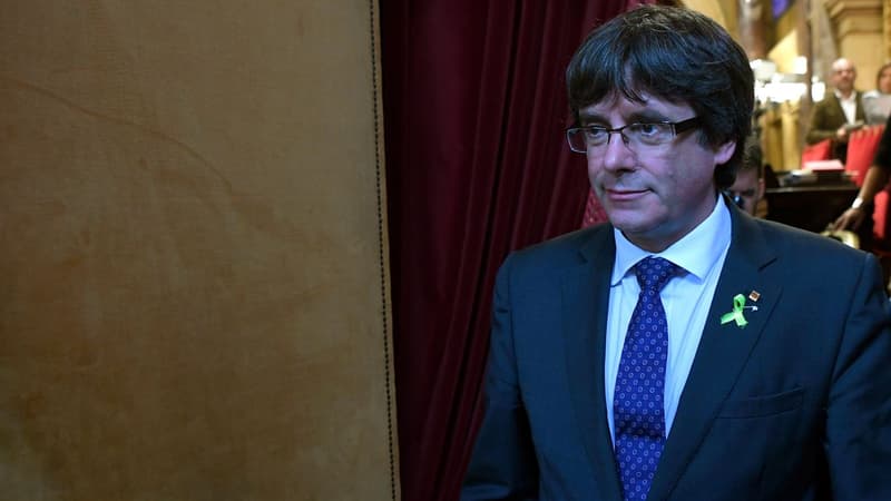 Carles Puigdemont à Barcelone le 27 octobre 2017.