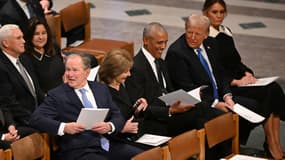 Barack Obama et Donald Trump aux funérailles de Jimmy Carter, ce jeudi 9 janvier à Washington D. C.