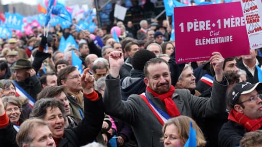 Manifestation d'opposants au Mariage pour Tous en mai dernier.