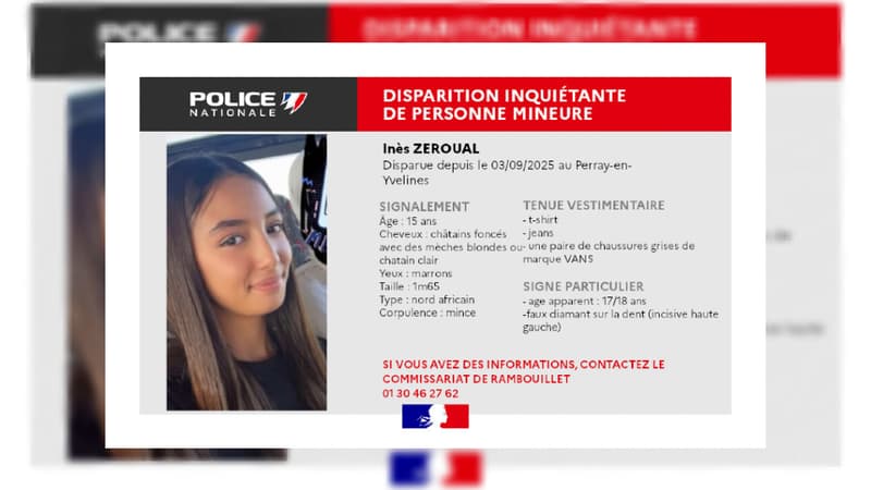Yvelines: un appel à témoins pour retrouver une adolescente de 15 ans...