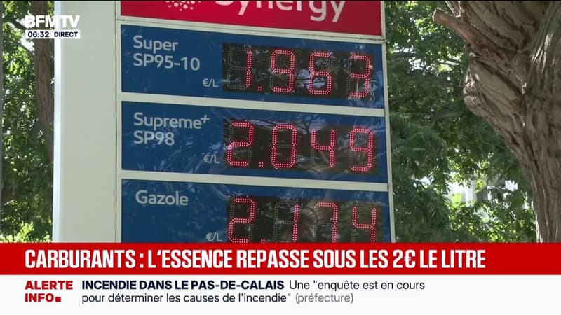 Caburants: l'essence repasse sous les 2 euros le litre