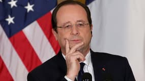 François Hollande lors de la conférence de presse commune avec Barack Obama mardi.