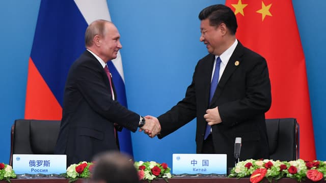 Vladimir Poutine et Xi Jinping en 2018. 