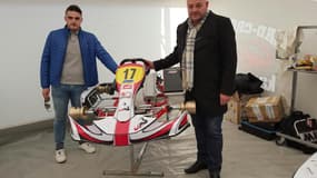 Tom et Philippe Bianchi avec un châssis "JB"