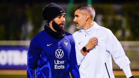 Karim Benzema à l'entraînement des Bleus à Clairefontaine, le 15 novembre 2022