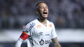 Le Brésilien Neymar agacé pendant un match de Santos, le 16 février 2025