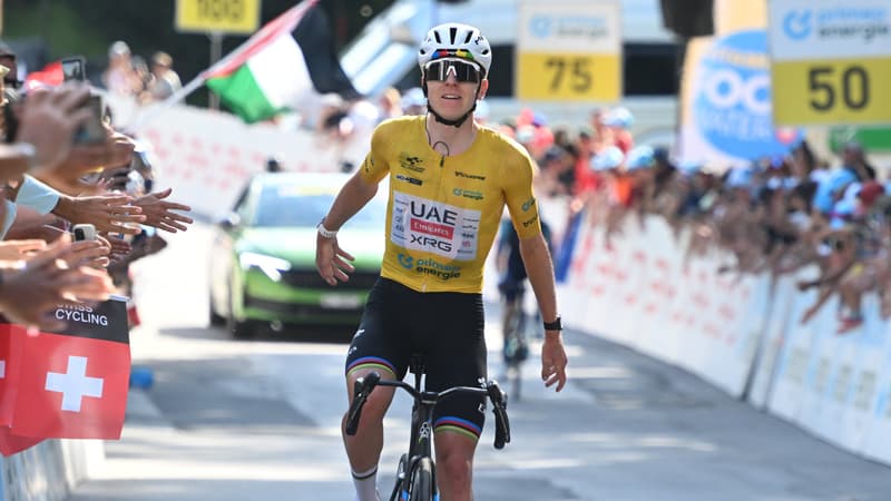 Tadej Pogacar celebre sa victoire sur la 5e etape du Tour de Suisse le 21 juin 2026 2311817