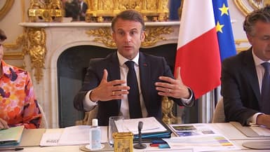 Le président de la République Emmanuel Macron le 25 septembre 2023 au Palais de l'Élysée (Paris). 