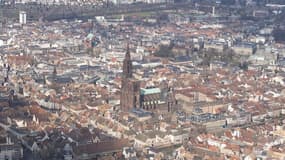 Vue aérienne de Strasbourg.