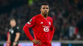 L'attaquant marocain Hamza Igamane lors d'un match de Lille en Ligue Europa, le 27 novembre 2025