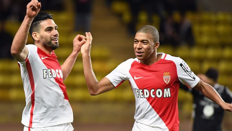 Radamel Falcao et Kylian Mbappé 