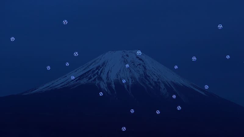 Des drones au-dessus du Mont Fuji