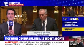 Rejet de la motion de censure: "Ce budget ne sera pas un bon budget, il ne marquera pas une rupture avec la politique macroniste", déclare Gaëtan Dussausaye, député RN