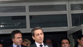 Nicolas Sarkozy a qualifié la fusillade qui a fait quatre morts lundi matin dans le collège juif de Ozar Hatorah à Toulouse de "tragédie nationale". /Photo prise le 19 mars 2012/ REUTERS/Eric Cabanis/Pool
