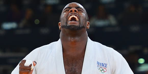 Teddy Riner exulte au moment de son sacre, samedi. Teddy Riner exulte au moment de son sacre, samedi.