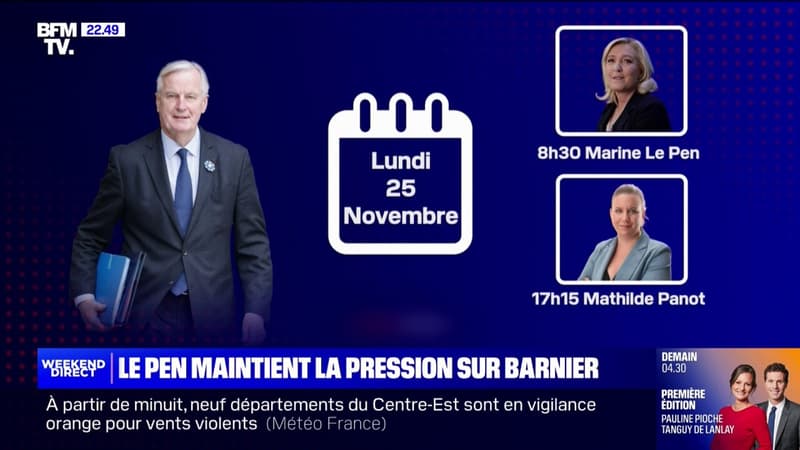 Michel Barnier reçoit Marine Le Pen et Mathilde Panot ce lundi