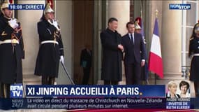 Le président chinois, Xi Jinping est reçu à l'Élysée par Emmanuel Macron