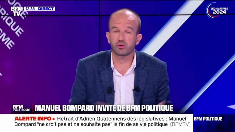 Manuel Bompard se défend sur la prise de position de candidats LFI contre Raphaël Glucksmann pendant les européennes