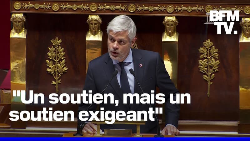 Laurent Wauquiez s'exprime après la déclaration de politique générale de François Bayrou