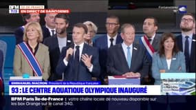 JO 2024: Macron "remercie" toutes les personnes qui ont aidé à la construction du centre aquatique de Saint-Denis