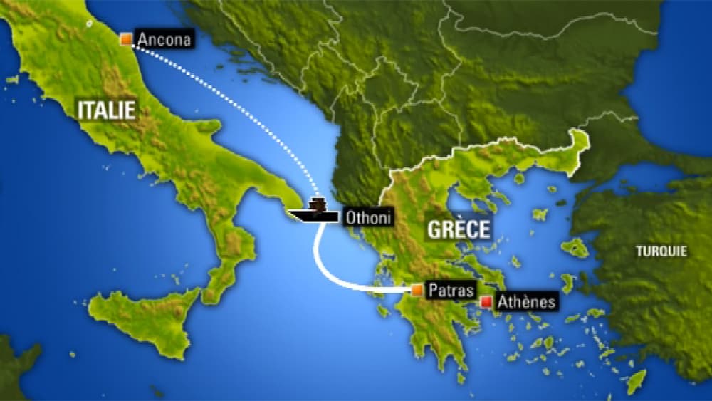 Le trajet du Norman Atlantic, en feu au large de la Grèce. Le trajet du Norman Atlantic, en feu au large de la Grèce.