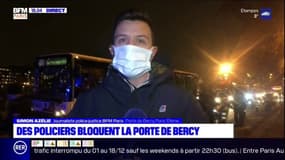 Paris: après les propos de Macron sur le contrôle au faciès, des policiers bloquent la porte de Bercy