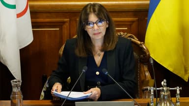 La maire de Paris, Anne Hidalgo, lors du conseil de Paris le mardi 12 décembre 2023.