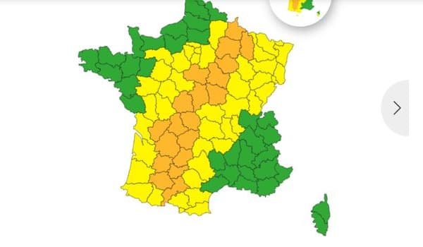 Carte des alertes de Météo-France, mise à jour le 21 juin 2023.