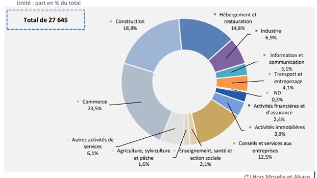 Répartition des procédures collectives par grands secteurs économiques Répartition des procédures collectives par grands secteurs économiques