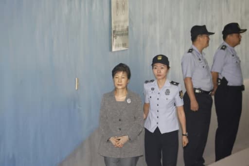 La présidente déchue Park Geun-hye Park Geun-hye arrive au tribunal de Séoul, le 25 août 2017 en Corée du Sud