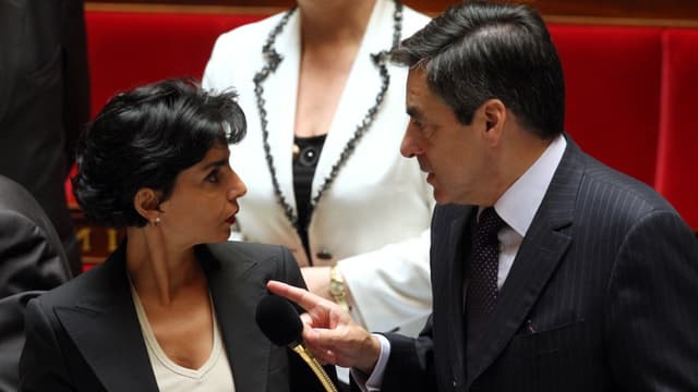 Rachida Dati et François Fillon à l'Assemblée le 11 juin 2008.