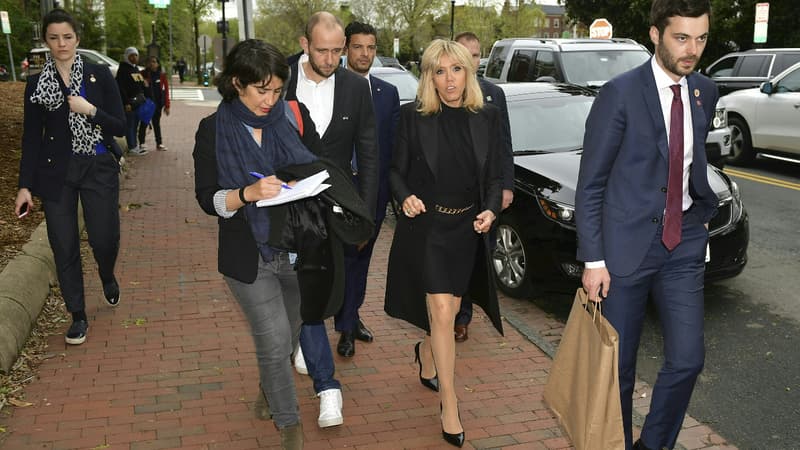 Brigitte Macron, mercredi, en marge de la visite d'Etat à Washington.