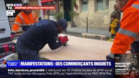 Retraites: les commerçants, inquiets, se préparent à d'éventuels débordements en marge des manifestations 