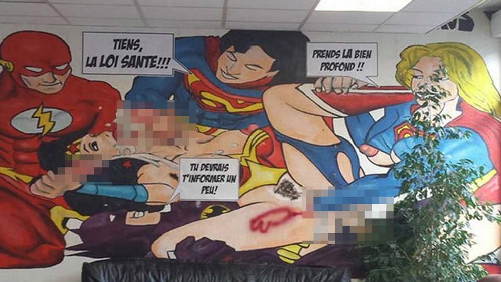 La fresque litigieuse de l'internat de Clermont-Ferrand.