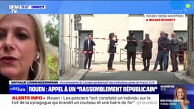 Synagogue de Rouen: "On est en train d'assister à une escalade de la violence", alerte Nathalie Cohen-Beizermann (Vice-présidente du Crif)