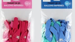 Les ballons vendus sont estampillés "Birthday Boy" et "Birthday Girl".