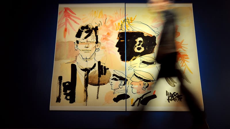 Corto Maltese, le héros de Hugo Pratt, dans une exposition consacrée au dessinateur, en 2009 à Cherbourg.