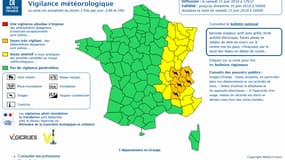 Les cinq départements concernés par l'alerte orange ce samedi 15 juin se situent principalement en Auvergne-Rhône-Alpes. 
