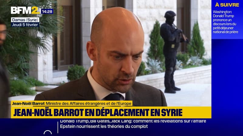 La lutte contre Daesh, "priorité absolue", réaffirme Jean-Noël Barrot en déplacement à Damas